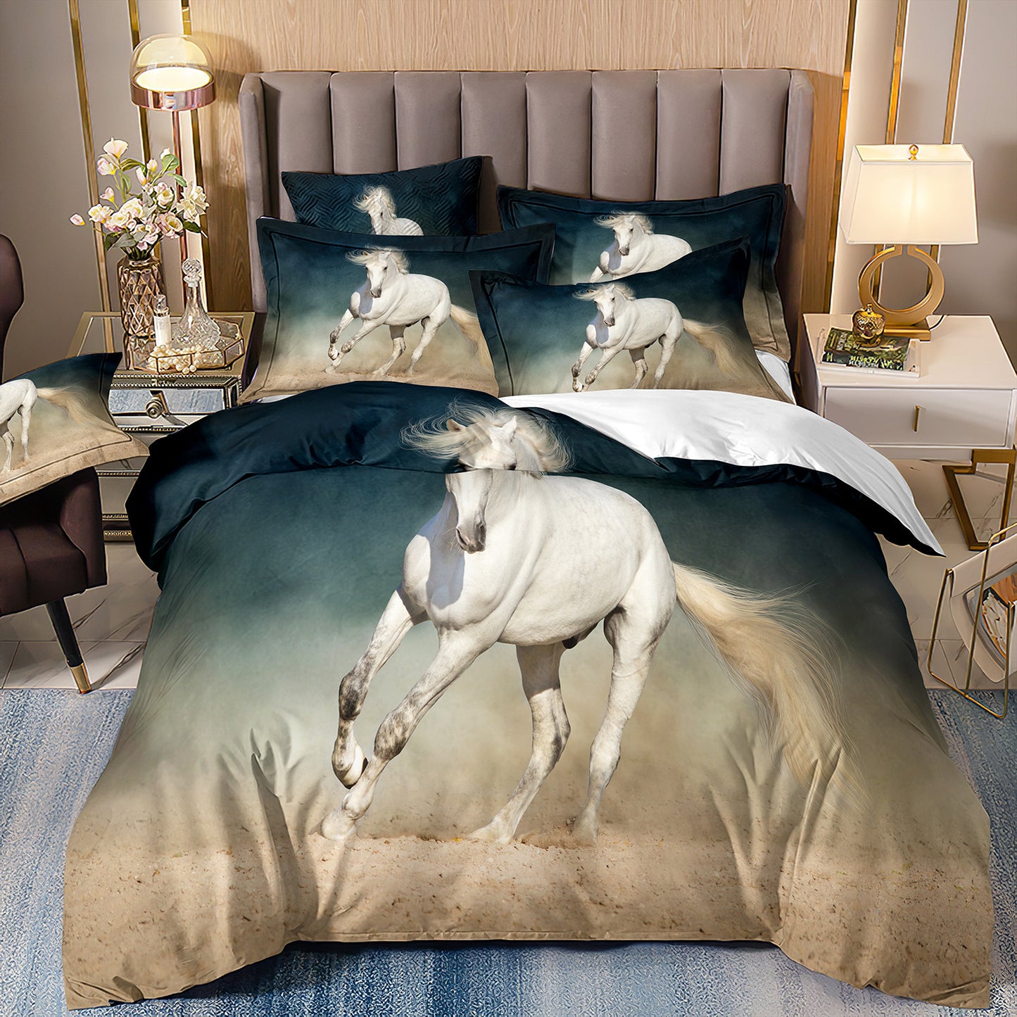 Horse Series 3D Digital Printing Bedding Set - Multiple Sizes & Variants