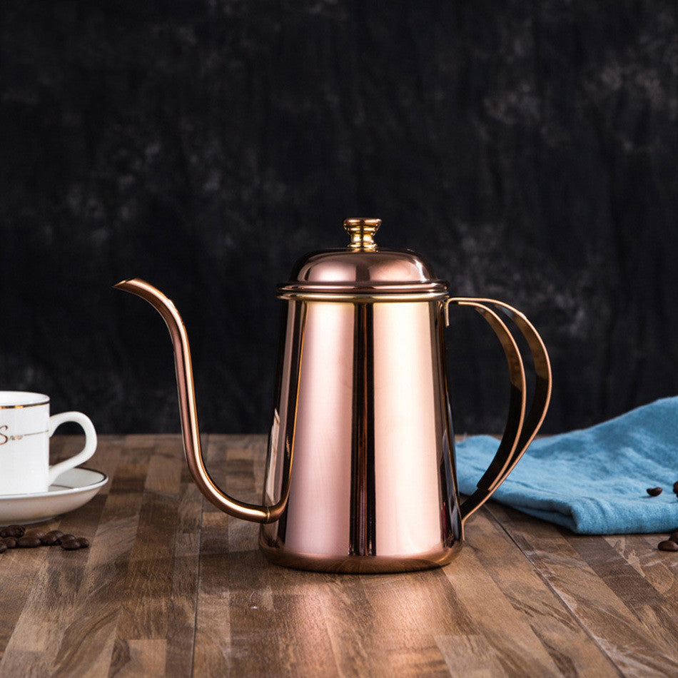 Stainless Steel Coffee Pouring Pot with Narrow Spout 650ml - Multiple Colors
