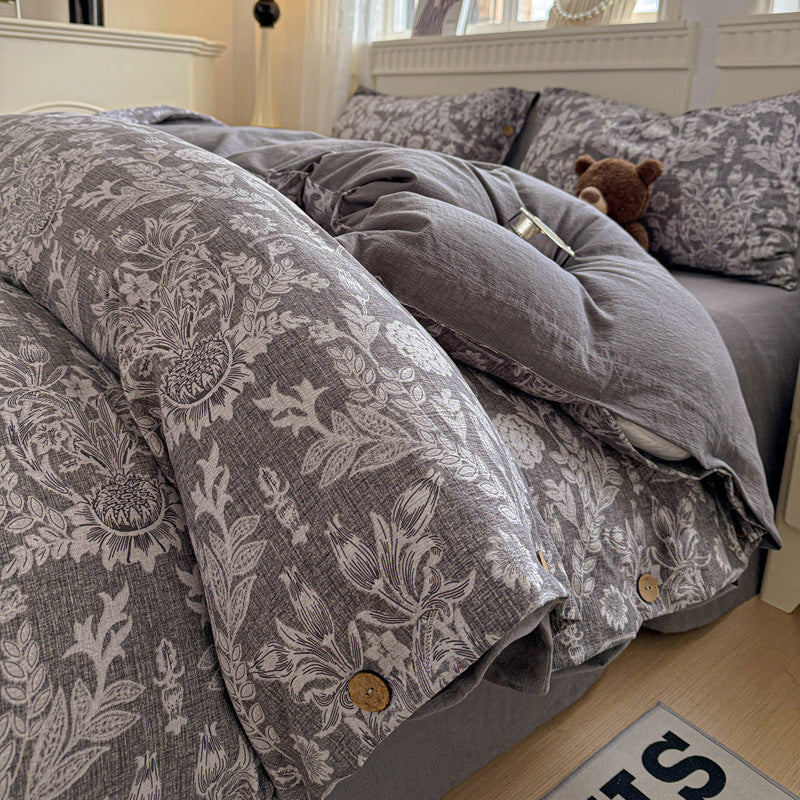 Thickened Cotton-Linen Bedding Set - Multiple Sizes & Styles