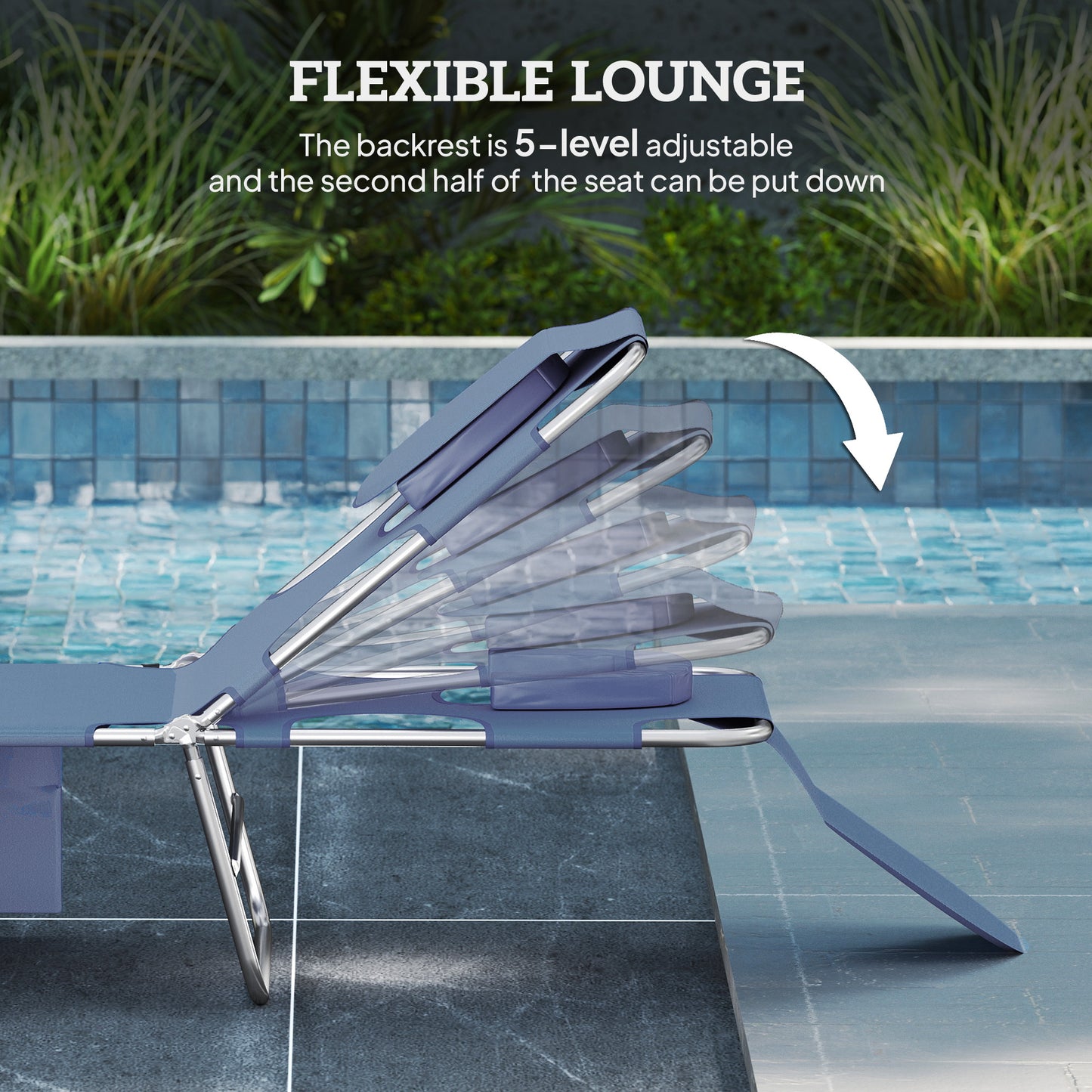 2 Adjustable Tanning Chairs with Face Hole - Gray