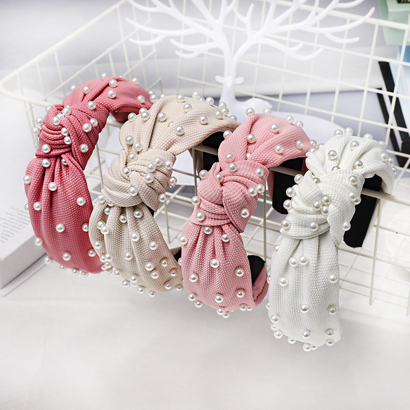 Pearl Knotted Headband - Solid Colors