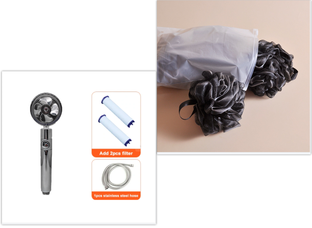 Men's Black Bamboo Charcoal Shower Ball - Home Bathroom Accessory