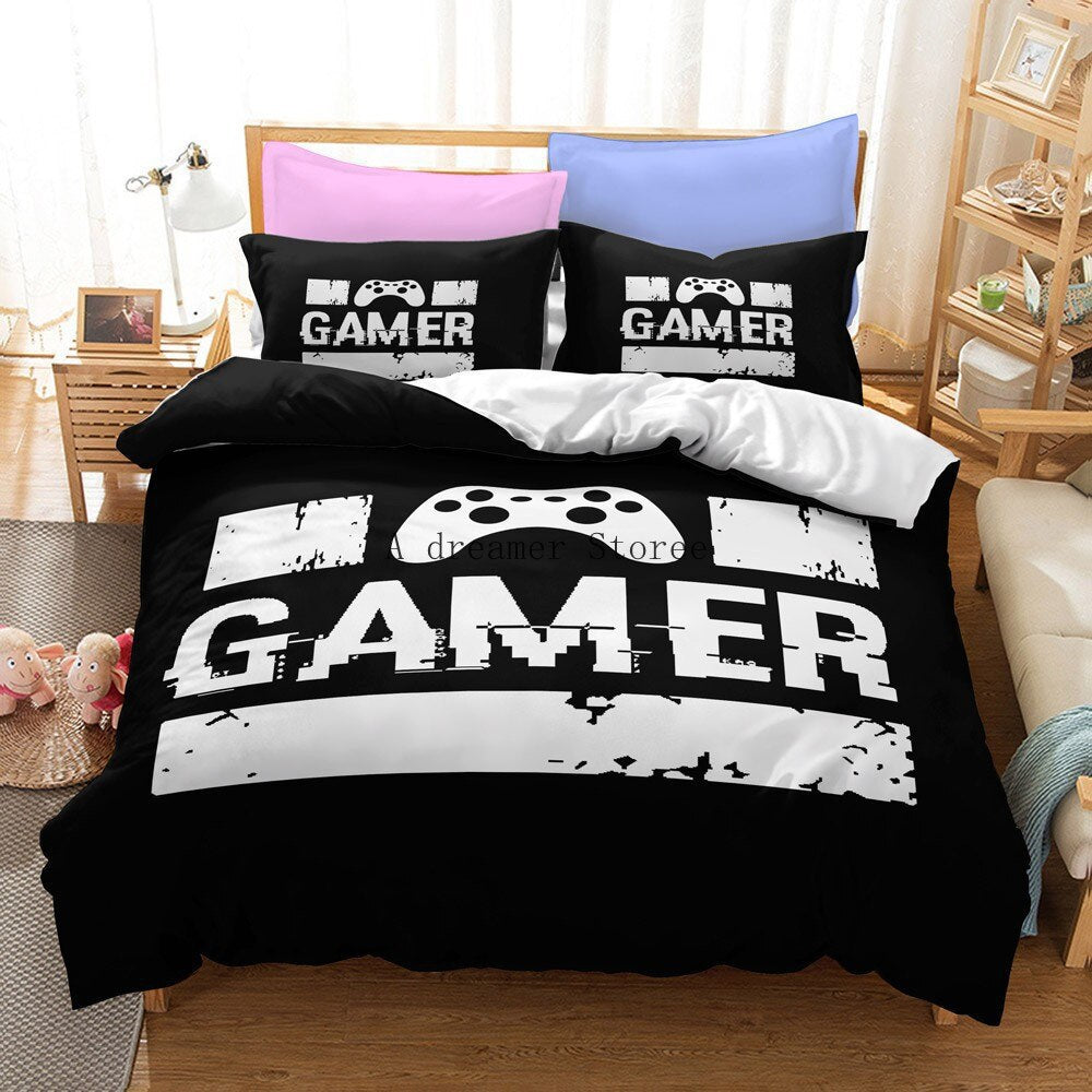 Digital 3D Game Controller Pattern Printed Bedding Set - Multiple Sizes