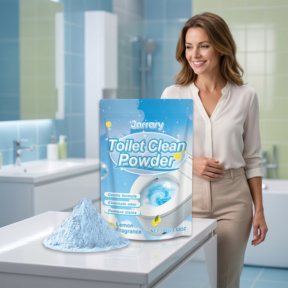 Toilet Cleaning Powder 100g - Stain Removal, Easy to Use, Pack of 3