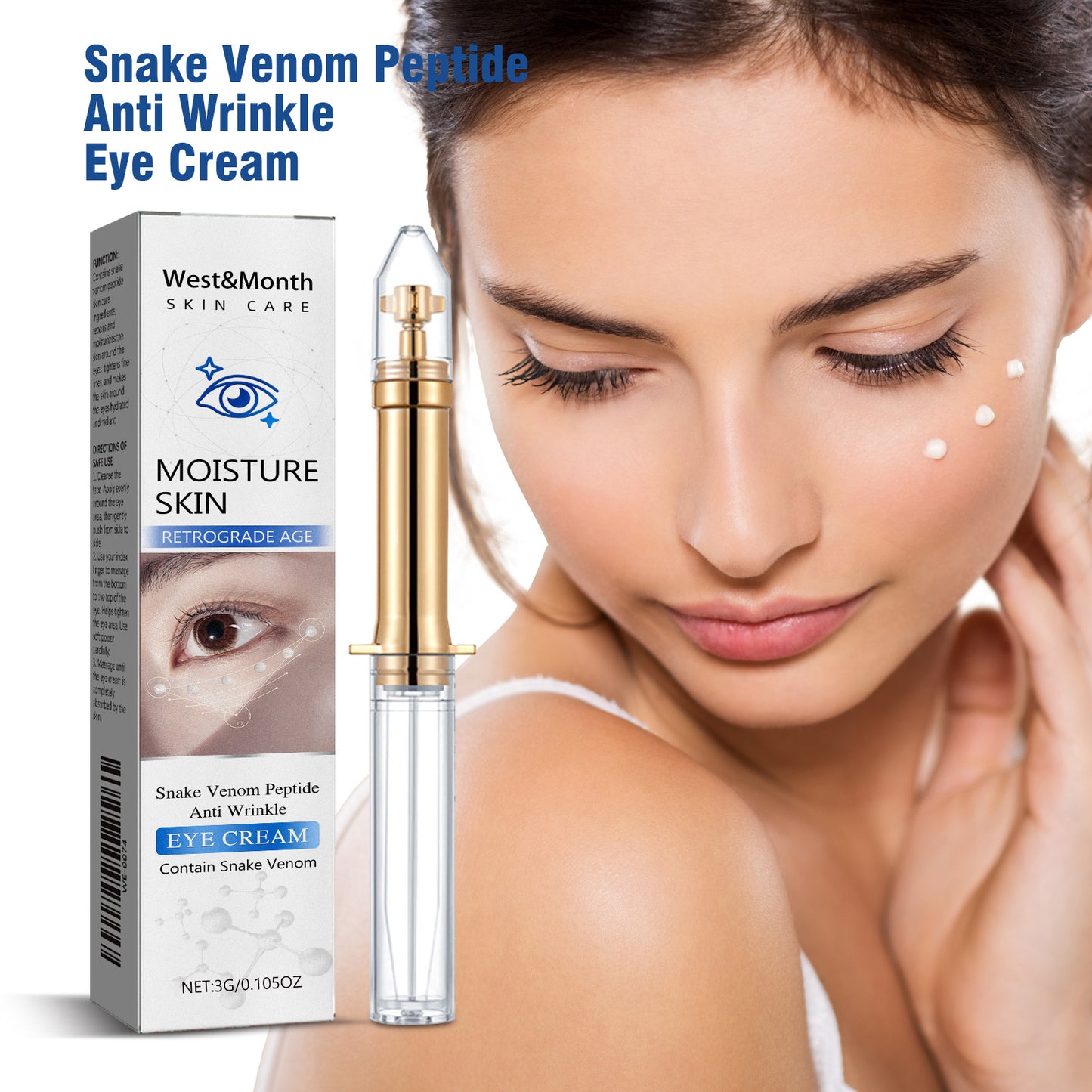 Snake Venom Peptide Eye Cream for Dark Circles and Fine Lines