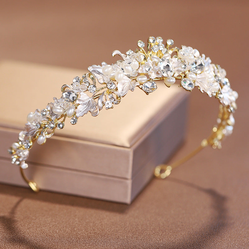 Pearl Crown Headdress – Women's Wedding Hair Accessory