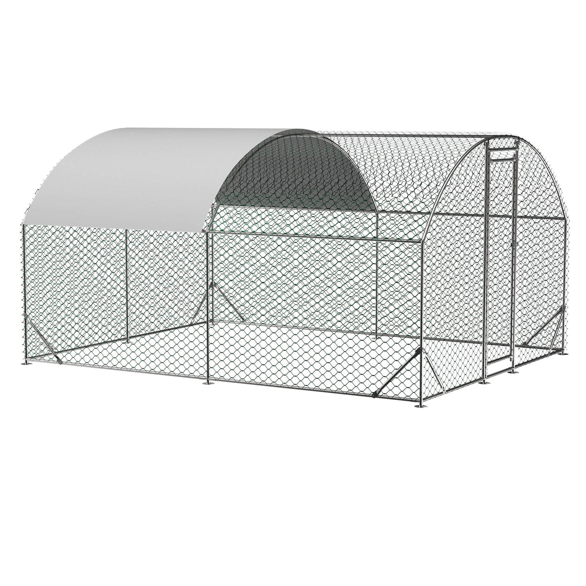 Large Metal Chicken Coop with Waterproof UV Cover, Walk-In Yard Run 9.84x13.12 Ft