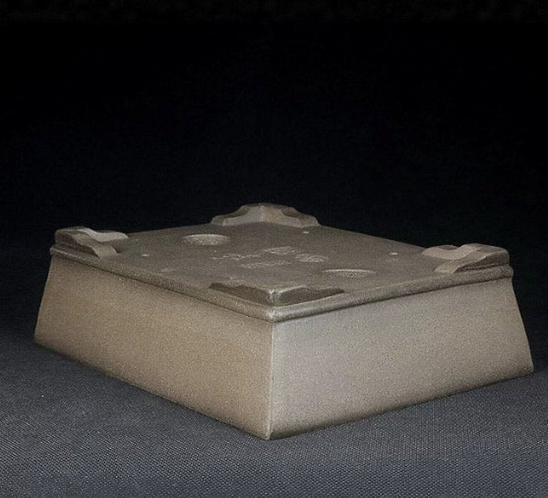 Rectangular Ceramic Bonsai Flower Pot - Purple Sand, 23x17.5x6.8cm