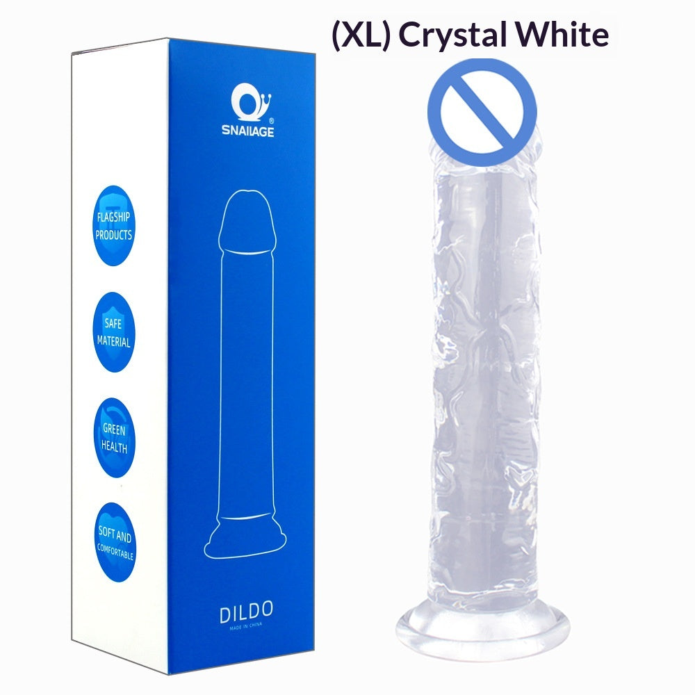 Egg-Free Crystal Clear Silicone Dildo Toy for Adult Wellness