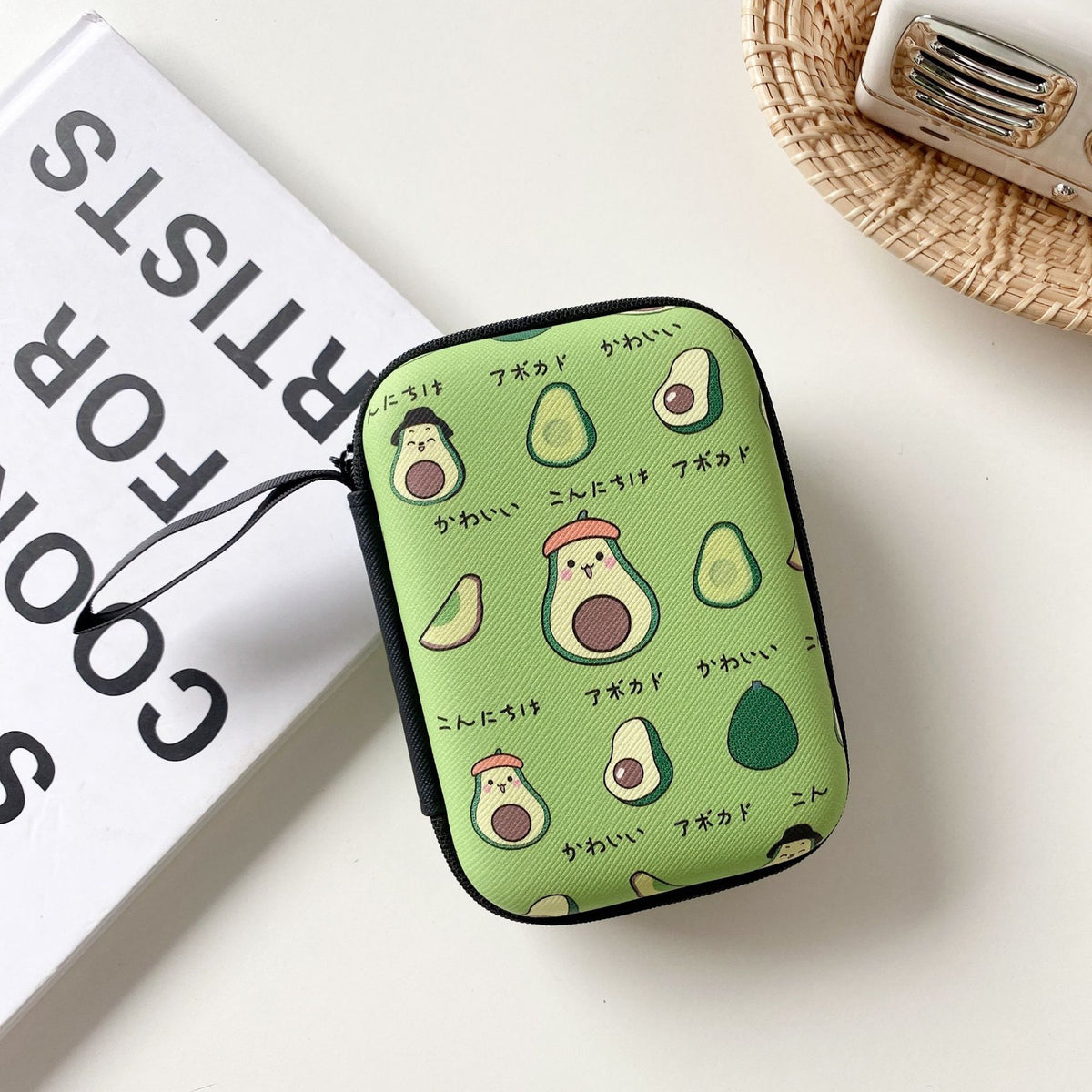 Large Cartoon Fruit Rectangle Earphone Organizer Bag - Unisex Storage Pouch