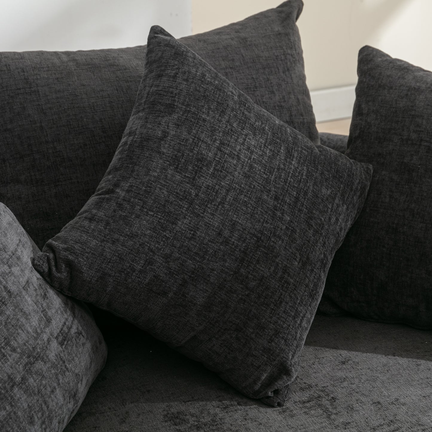 360° Swivel Accent Barrel Chair with Storage Ottoman & 4 Pillows - Gray