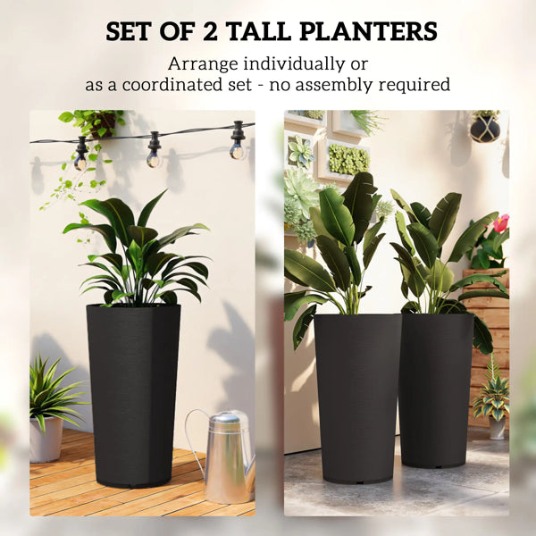 Outdoor Metal Planter Box - Stackable, 2-Piece Set