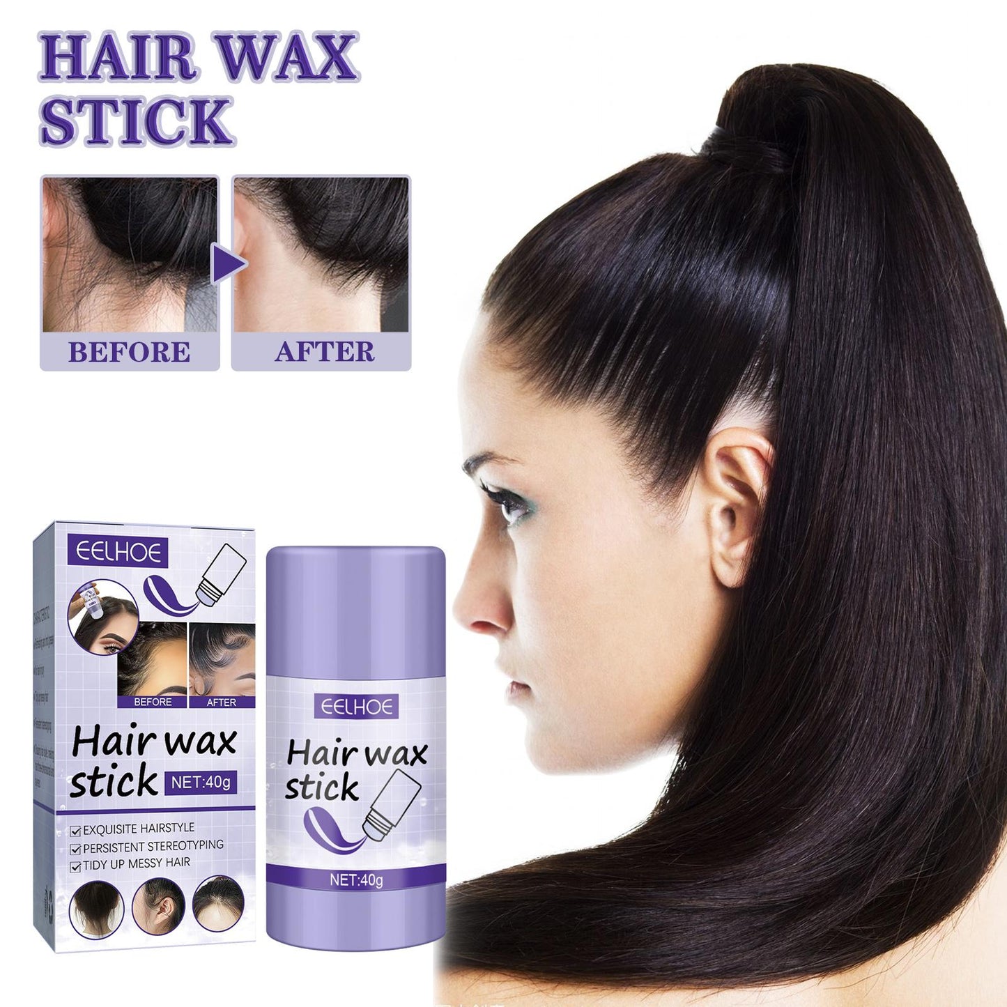 Hair Wax Stick for Flyaways - Smoothing & Polishing Finishing Cream