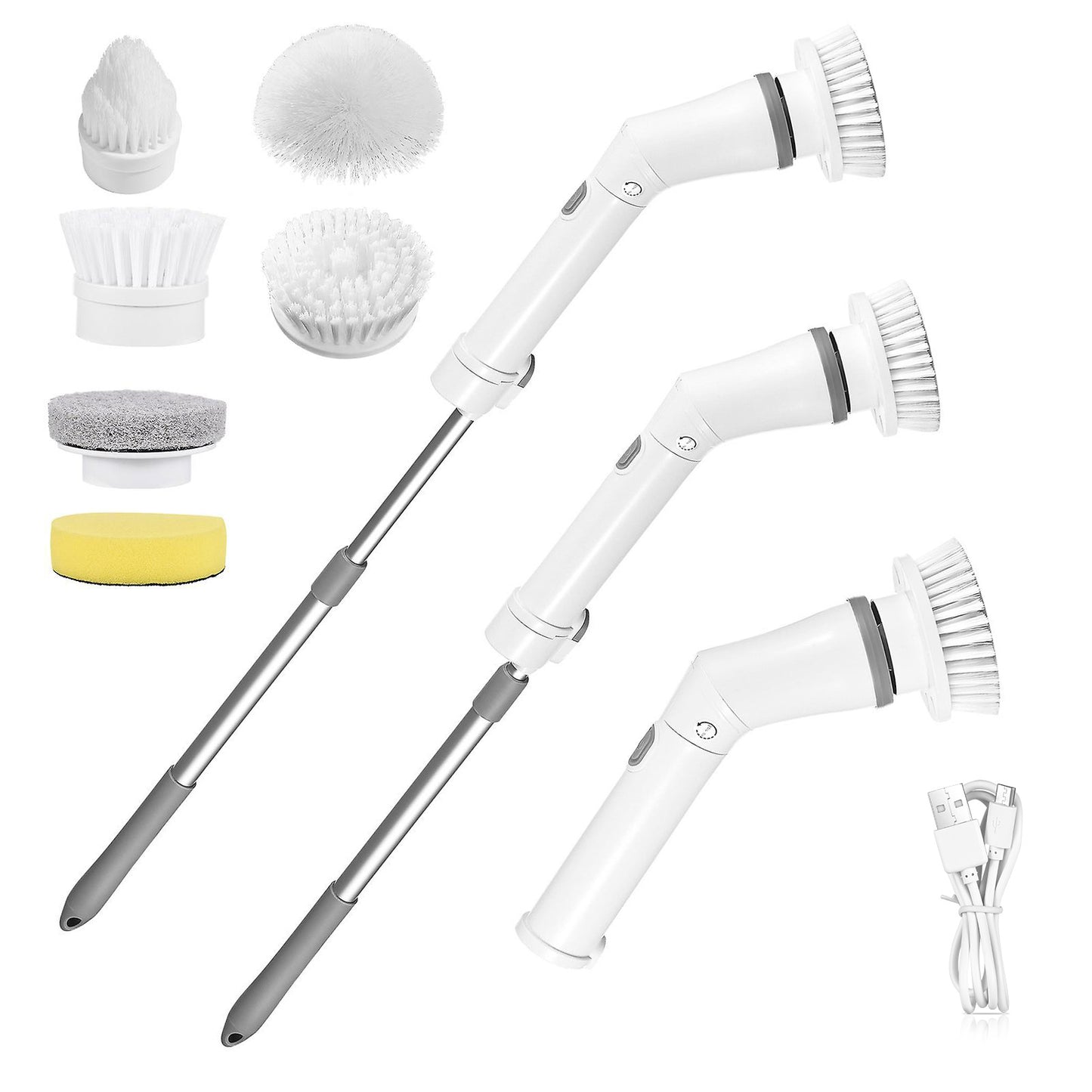 Electric Spin Scrubber Cordless Rechargeable Bathroom Tile Floor Cleaner with 6 Replaceable Heads