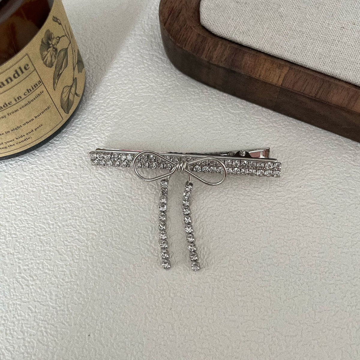 Rhinestone Side Bobby Pin - Bow