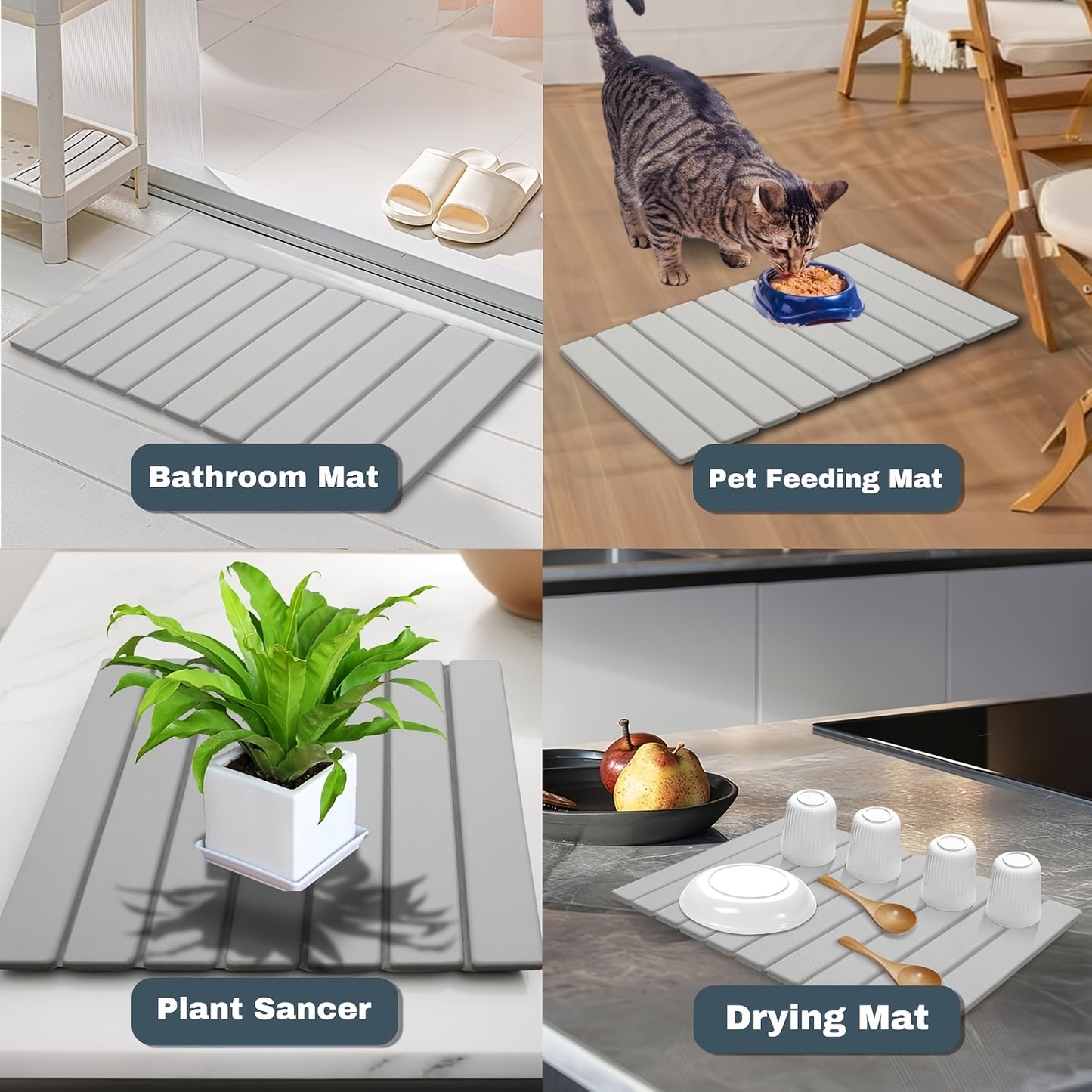 Large Stone Plate Kitchen Countertop Drying Pad, Bath Towel