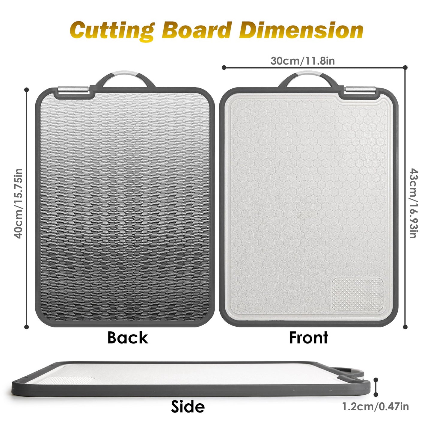 2-Piece Double-Sided Stainless Steel Cutting Board Set
