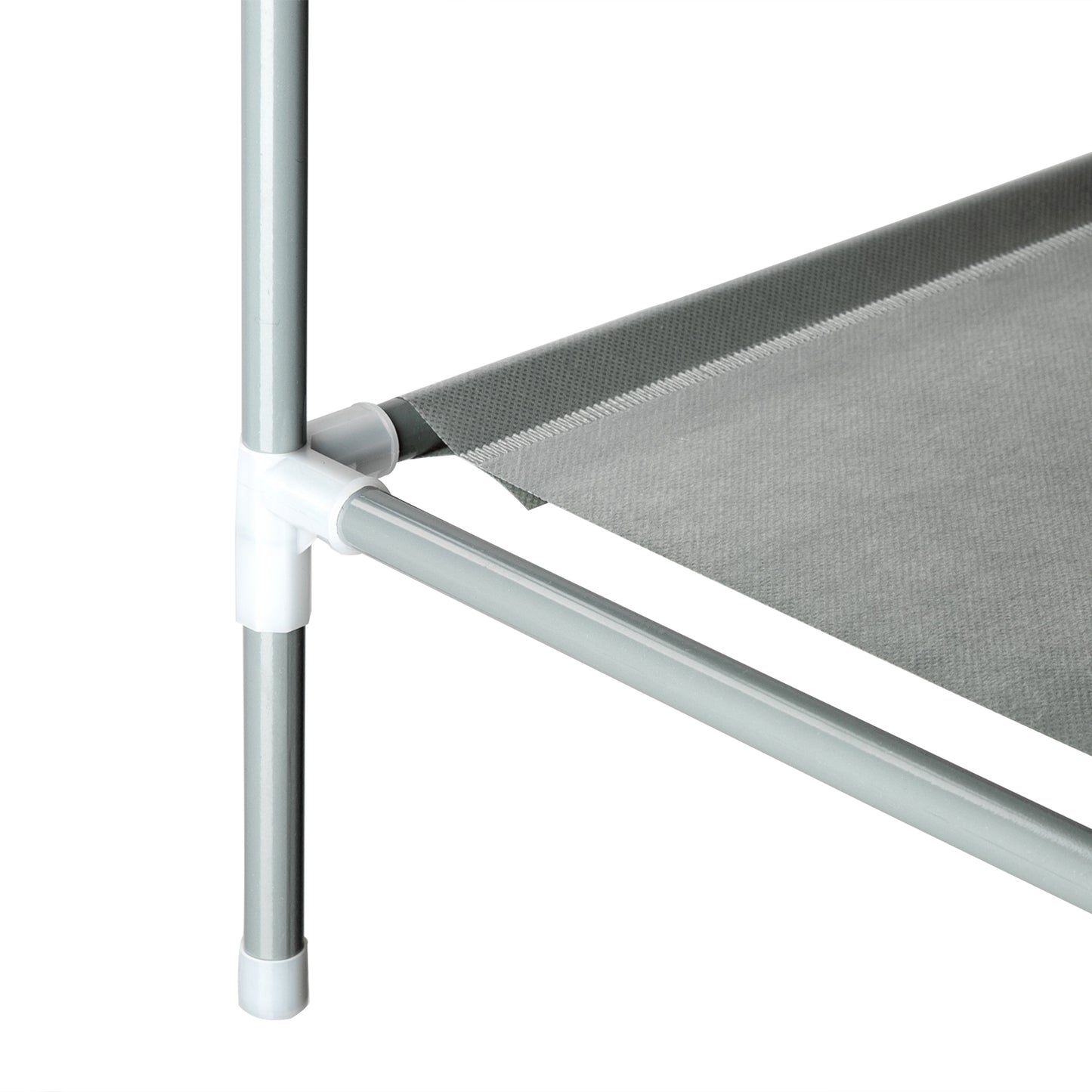 3-Tier Stackable Shoe Rack - Non-Woven Fabric & Steel - Gray