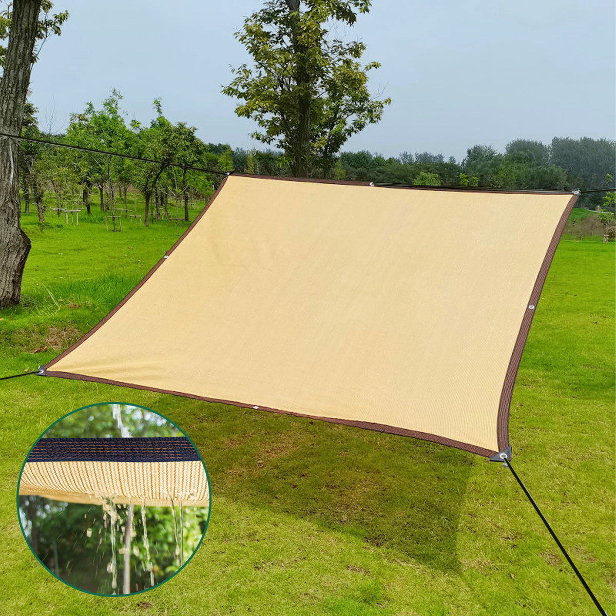 Outdoor Sunshade Net - 3x4 Meters with 4 Hooks