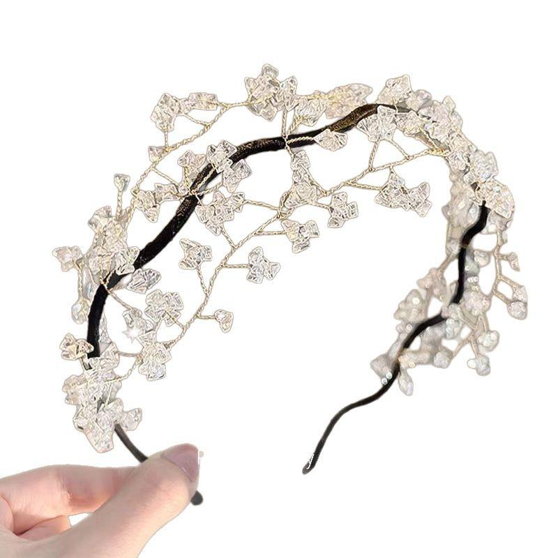 Crystal Beaded Headband with Woven Design