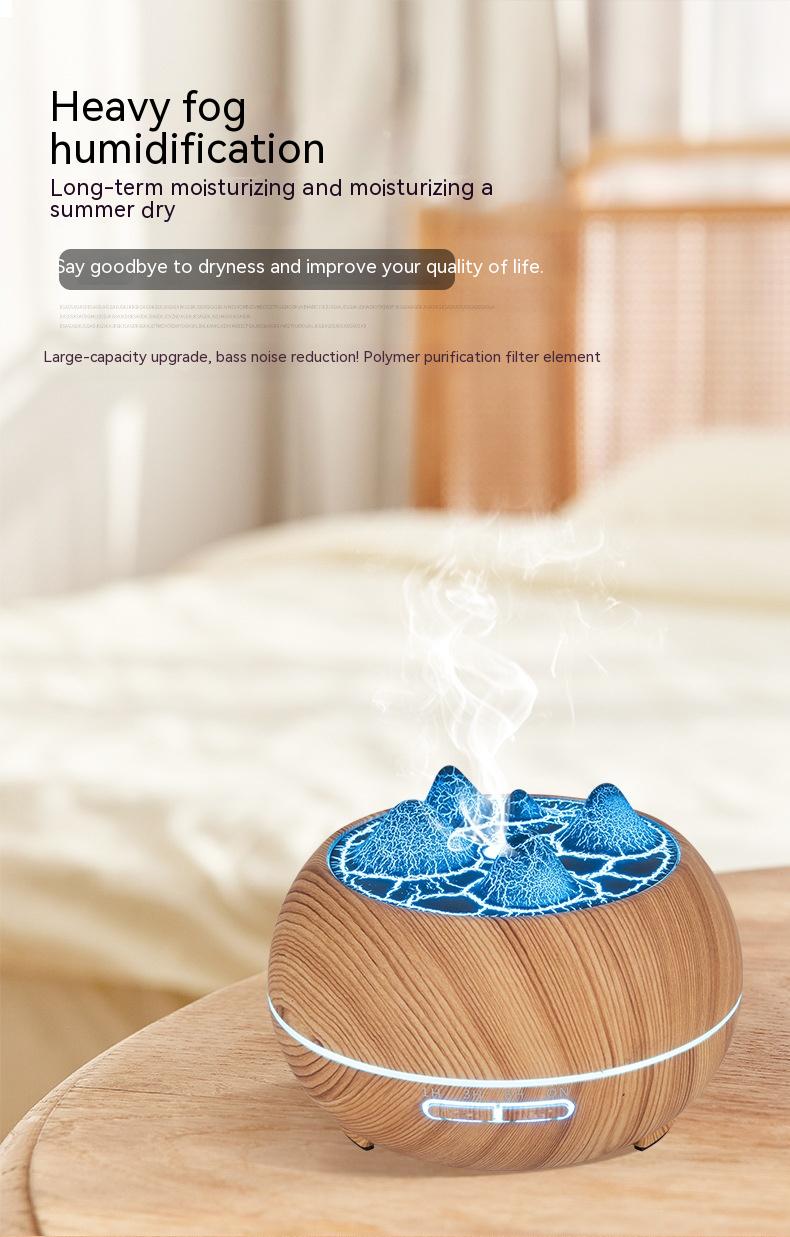 Wood Grain Humidifier with Aromatherapy and Remote Control - USB Powered