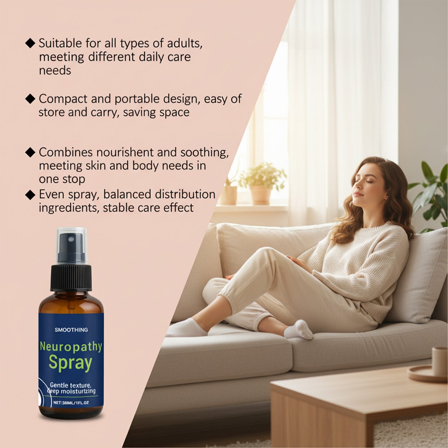 Soothing Massage Spray with Natural Oils - 30ml Relaxation Body Care