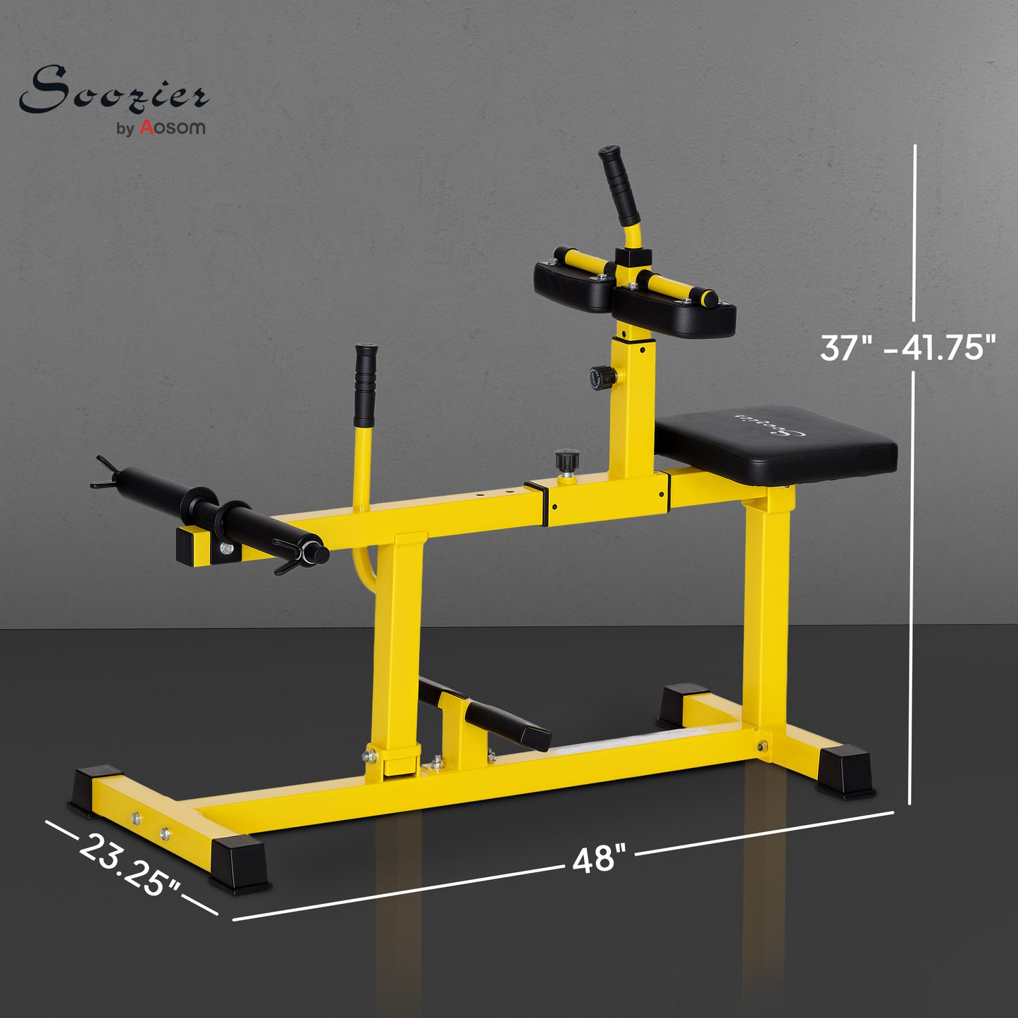 Adjustable Steel Seated Calf Raise Machine - Yellow