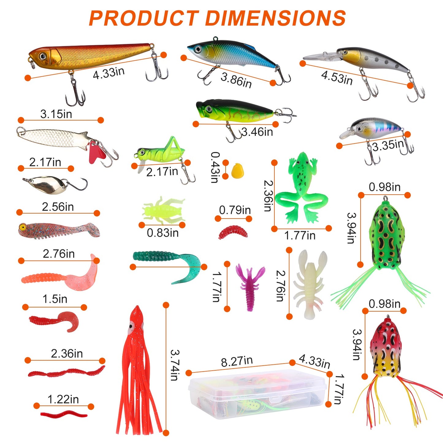 375-Piece Fishing Lure Kit with Tackle Box for Freshwater & Saltwater