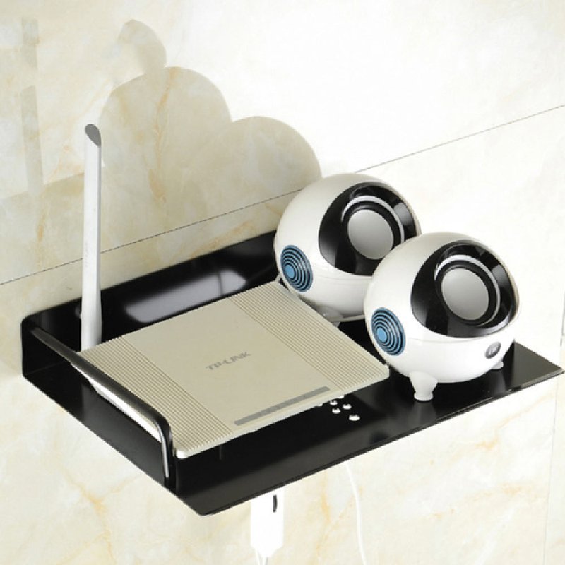 Space Aluminum Set-Top Box Shelf - Modern Minimalist Storage Organizer