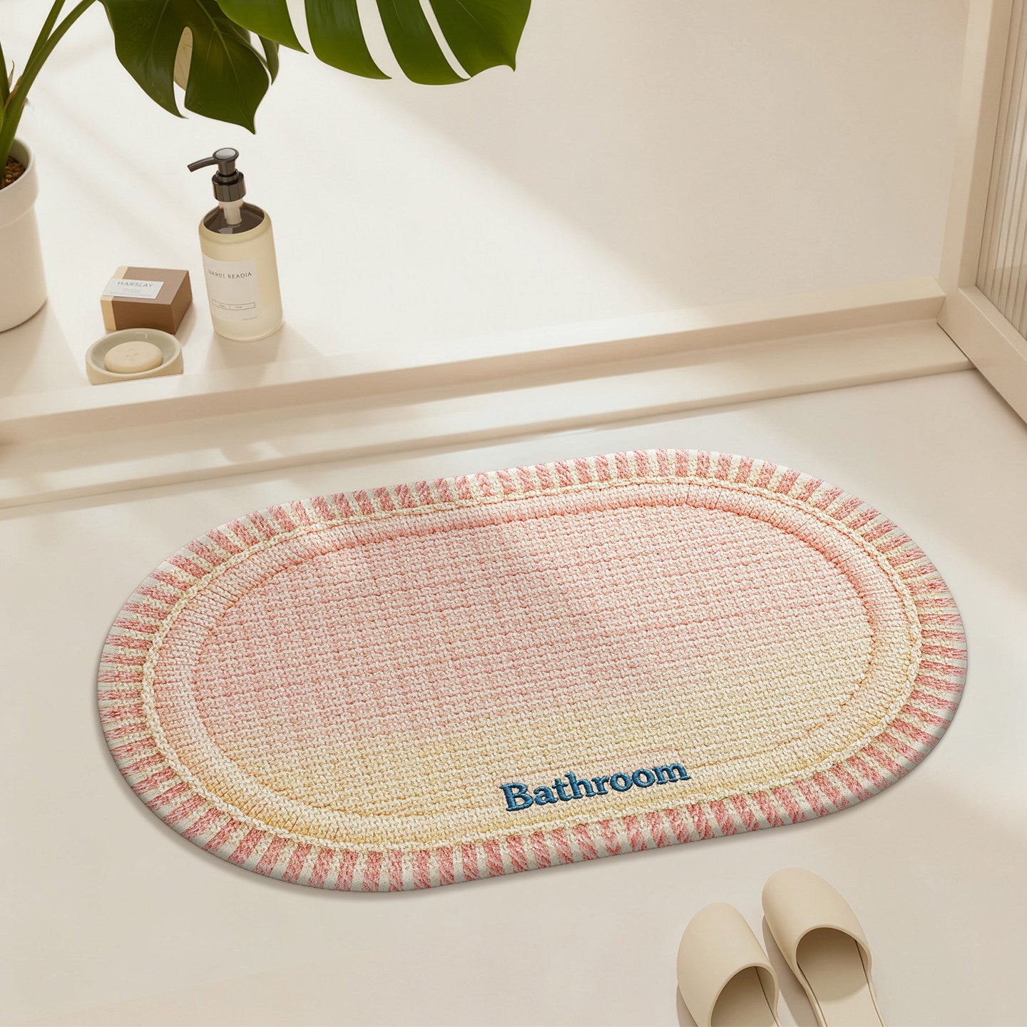 Water-Absorbent Non-Slip Bathroom Floor Mat - Stain-Resistant Home Textile