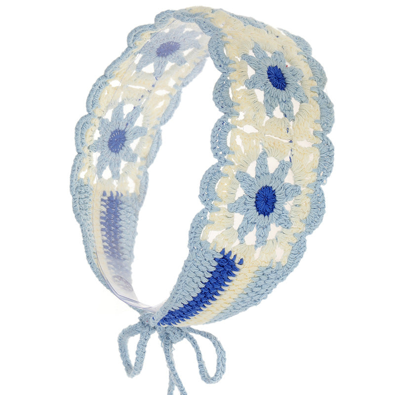 Cotton Flower Hair Band - Blue Floral