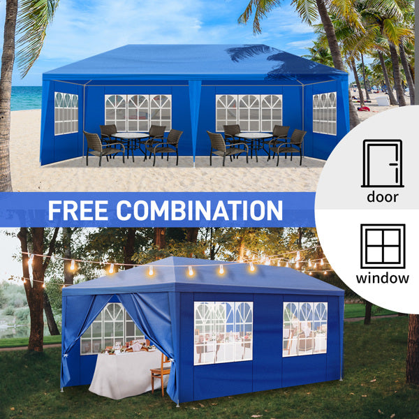 10x20 Outdoor Party Tent with Removable Sidewalls - Blue
