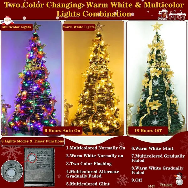 6Ft Prelit Christmas Tree with 80 Ornaments & 200 Lights