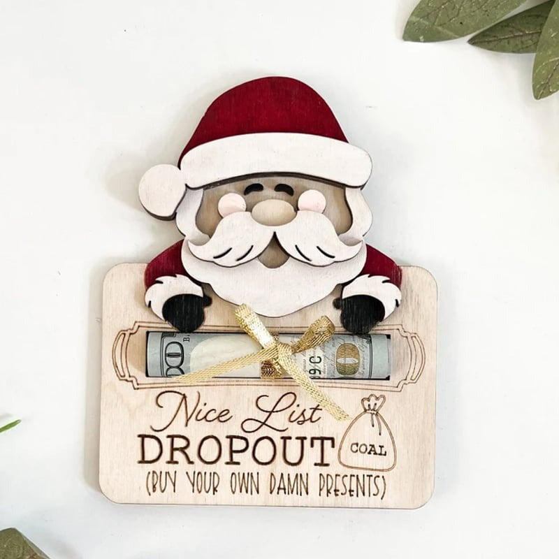 Wooden Santa Claus Card Clamp Christmas Decoration Ornaments