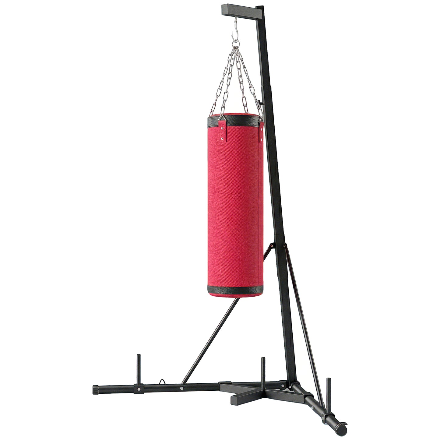 Adjustable Freestanding Punching Bag Stand with Canvas Bag - Red