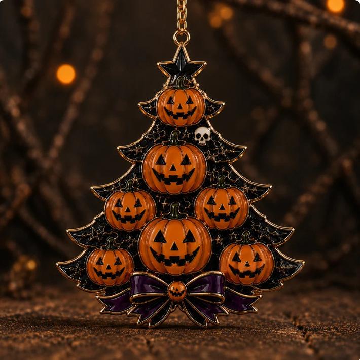 Halloween Christmas Tree Acrylic Decorations Set - Festive Holiday Ornaments
