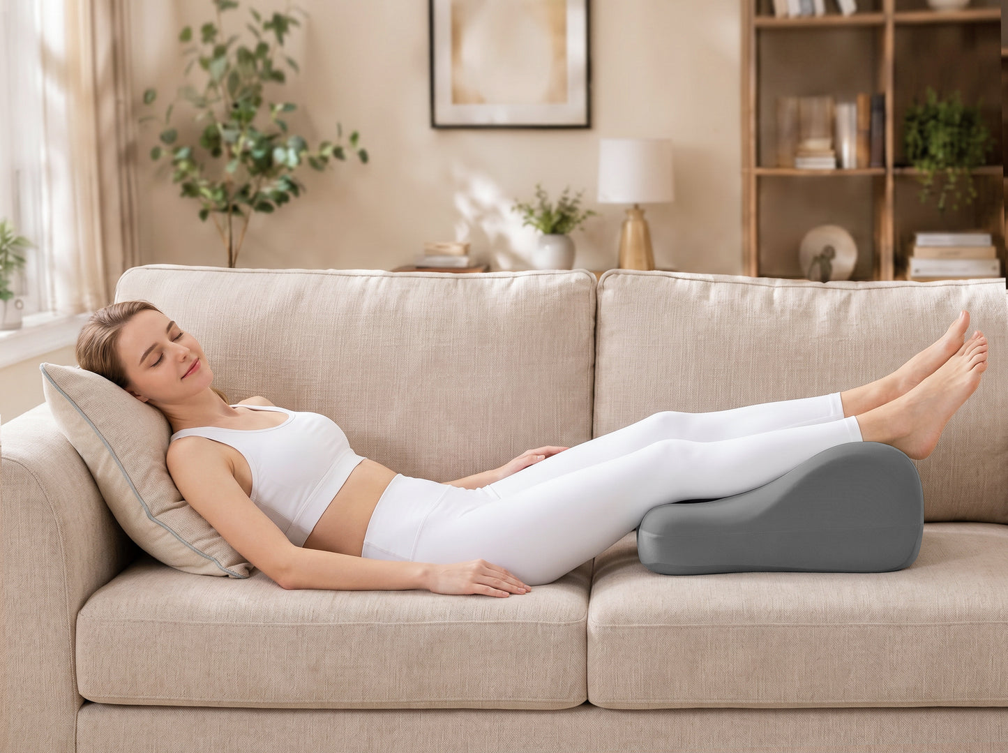Ergonomic Memory Foam Support Pillow for Couples - Grey