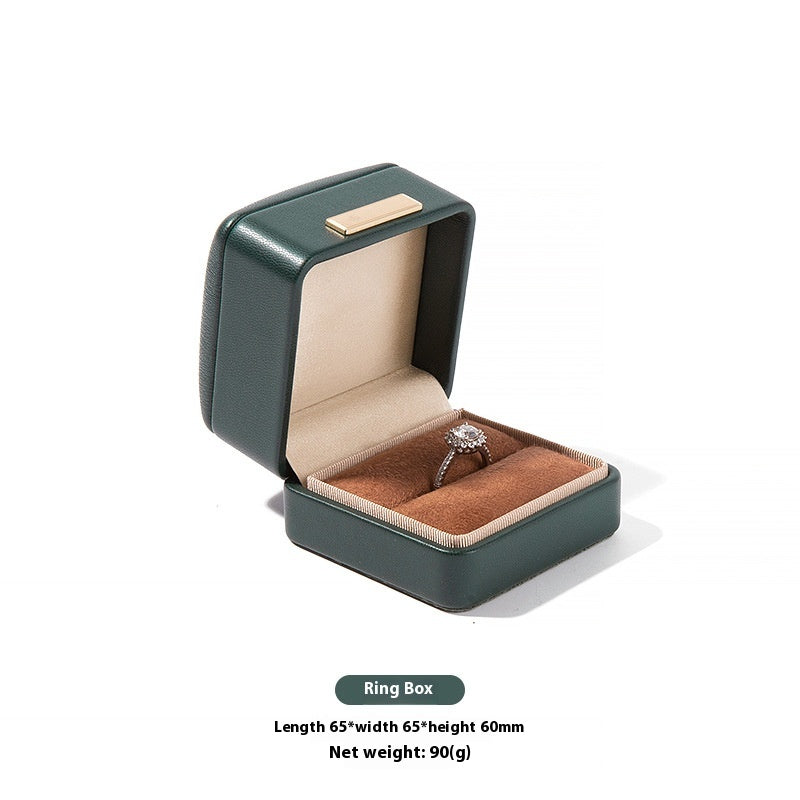 High-Grade PU Leather Jewelry Storage Box with Rounded Corners