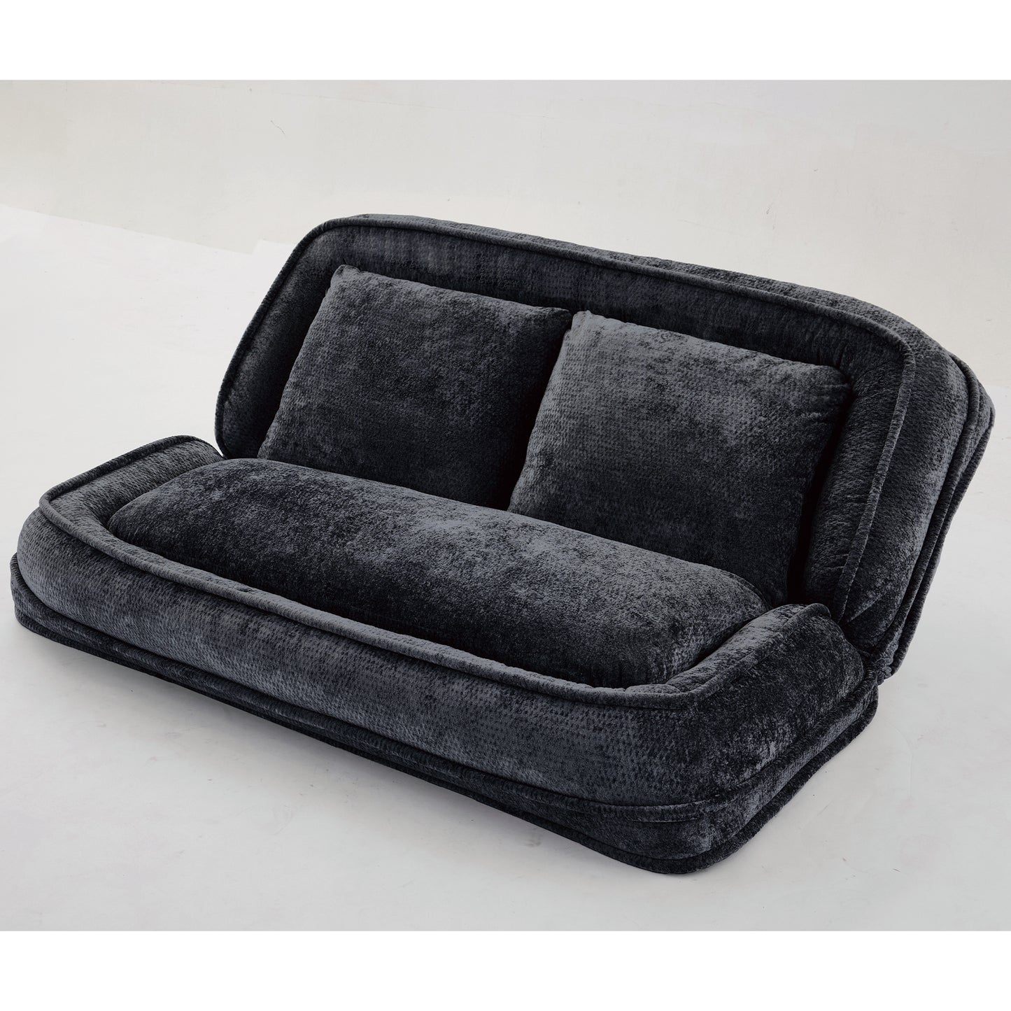 Extra Large Chenille Lazy Sofa Loveseat - Black Dog Bed