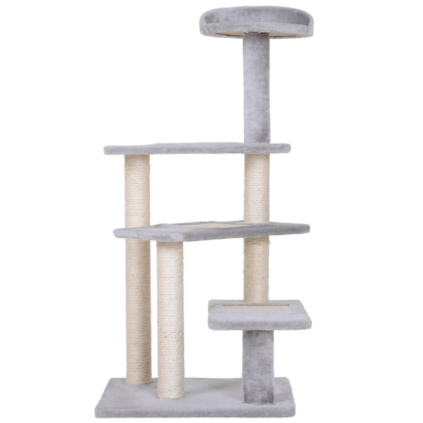40-Inch Multi-Level Cat Tree with Scratching Posts and Perches - Gray