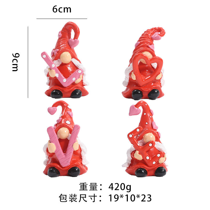 Valentine's Day Resin Decorations Set - Love Theme Wedding & Party Ornaments