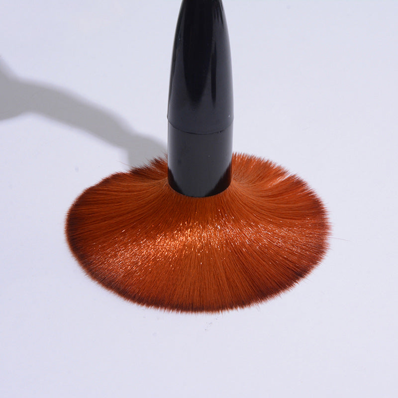 Face Powder and Blush Brush - Double Brown Makeup Brush with Nylon Bristles