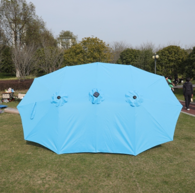 15x9ft Double-Sided Rectangular Patio Market Umbrella - Blue