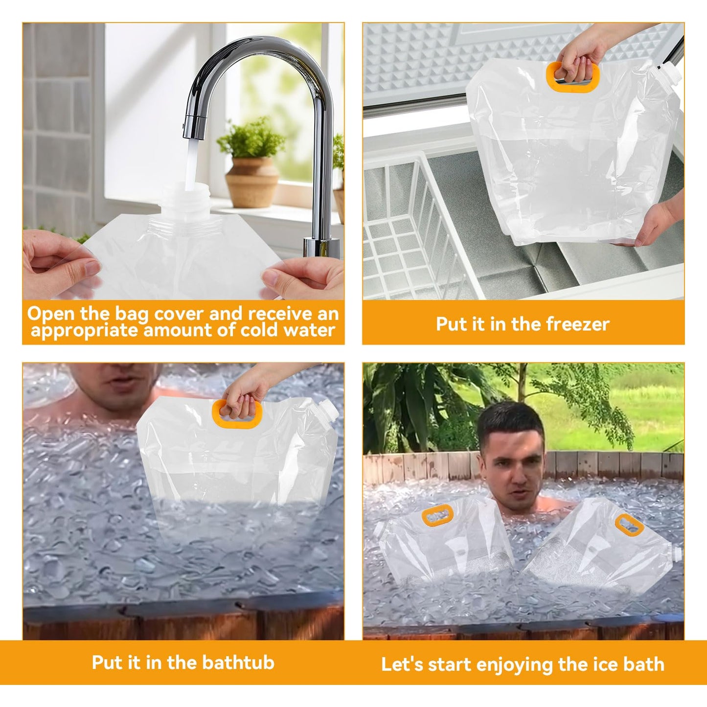 Portable 10L Ice Bath Bags - 2-Pack Cold Plunge Accessories