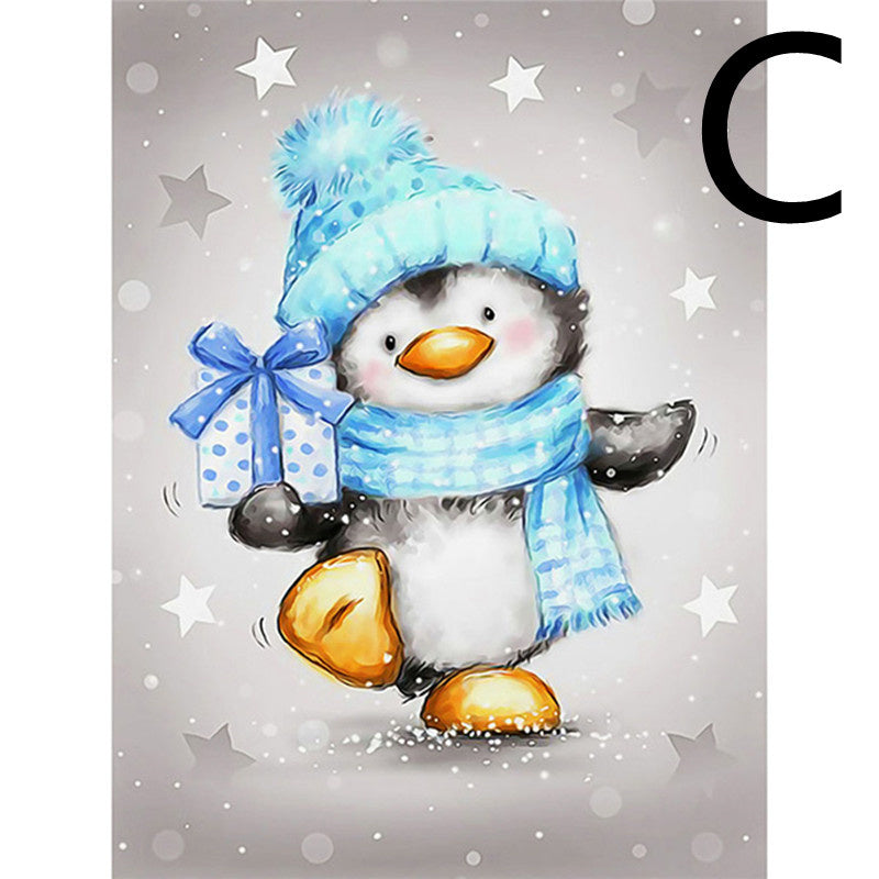 5D Cartoon Diamond Painting Kit for Animals - Penguin Embroidery Craft