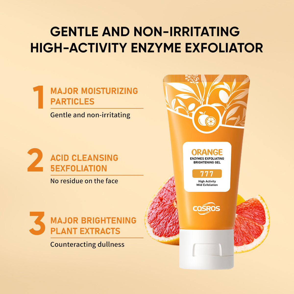 Orange Exfoliating Gel Scrub for Face and Body - Deep Pore Cleansing
