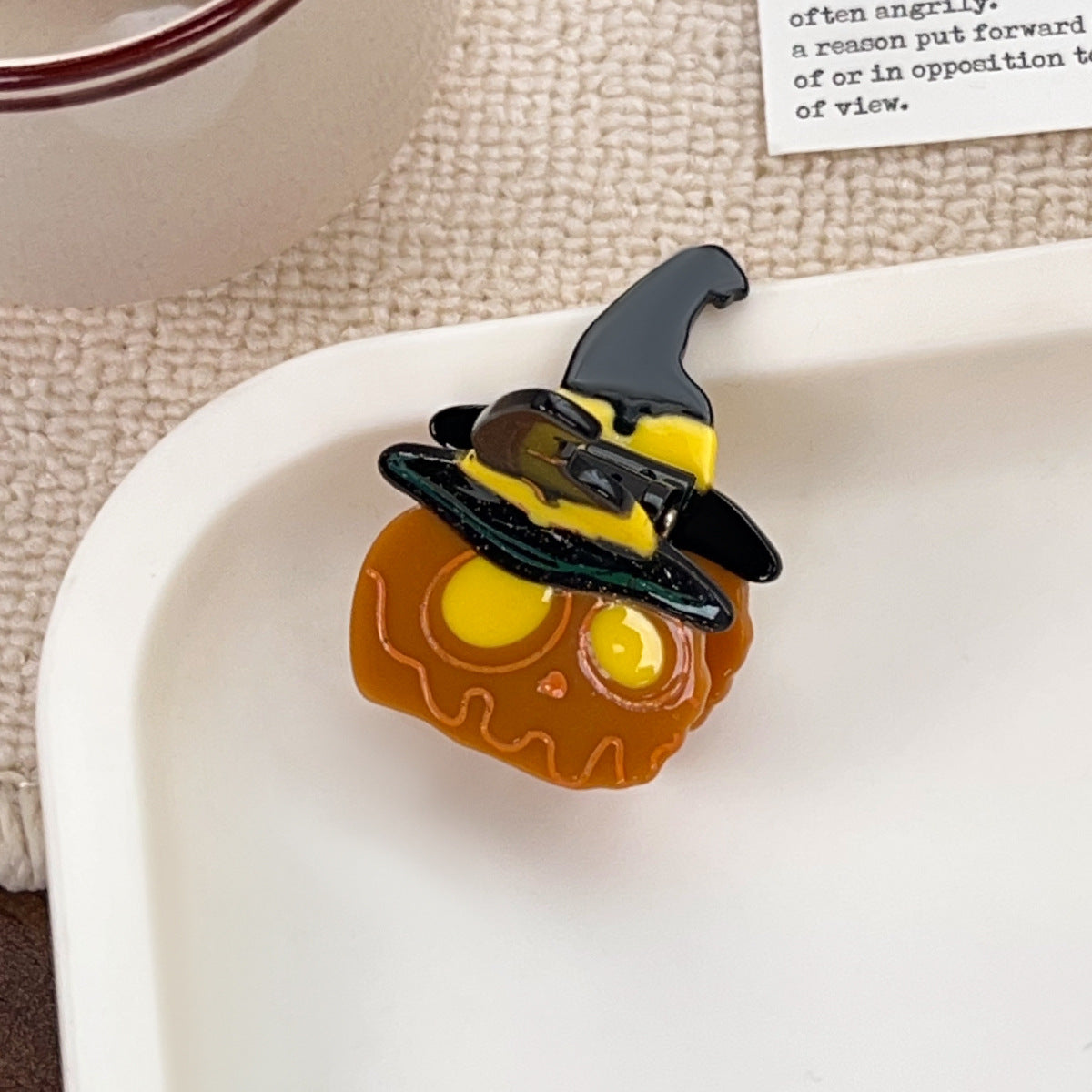 Funny Halloween Pumpkin Acetate Hairpin