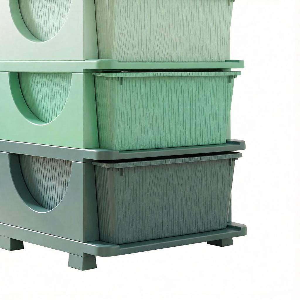Child-Friendly Toy Storage Organizer - Green Multi-Tier Unit