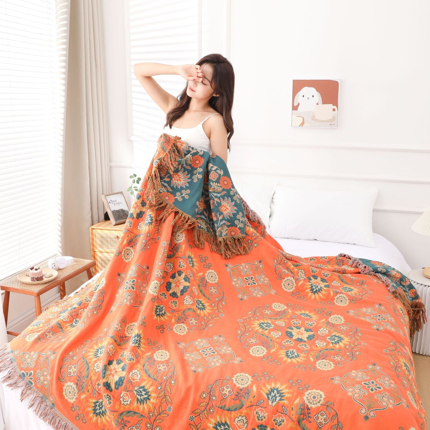 Multi-Layer Cotton Gauze Blanket for Sofa and Home Decor