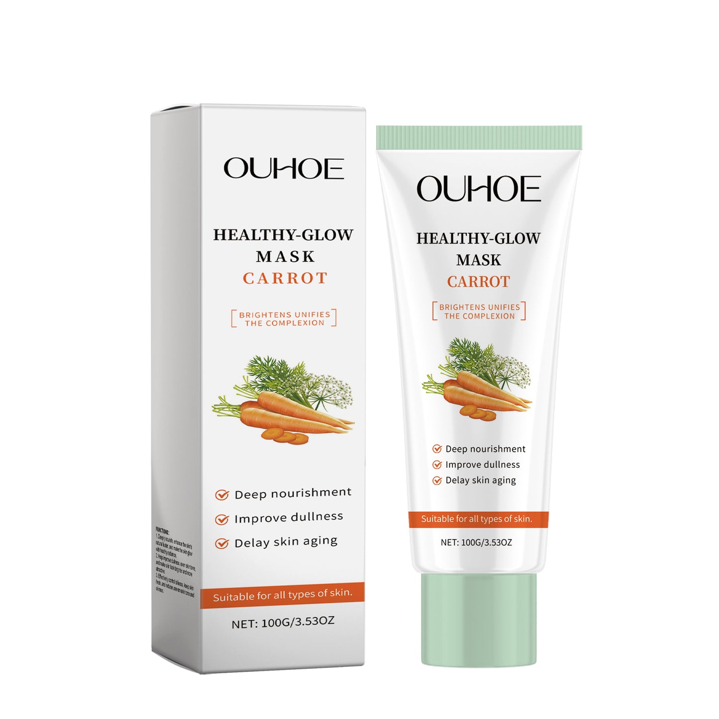 Carrot Facial Mask - Hydrating, Brightening & Anti-Aging Skin Care